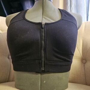 Zipper front sports bra size lg